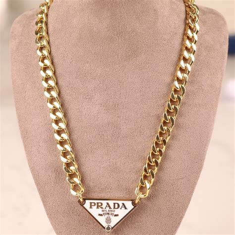 white triangle prada necklace|Prada necklace triangle dupe.